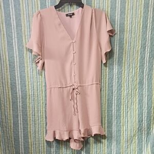 Wishlist Pink Ruffle Sleeve Romper